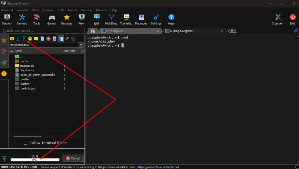 Использование FTP-клиента для передачи файлов