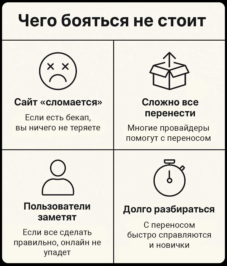 Как сменить хостинг сайта