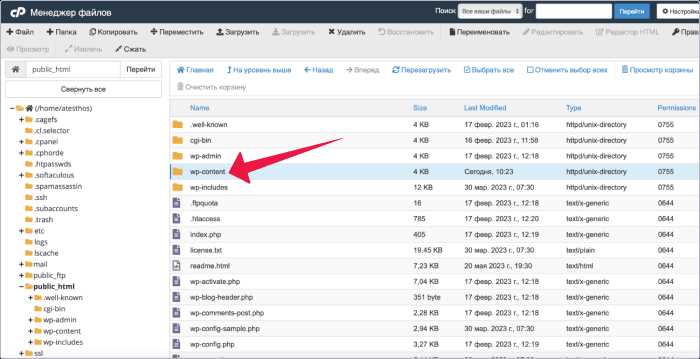 Доступ к файлам сайта